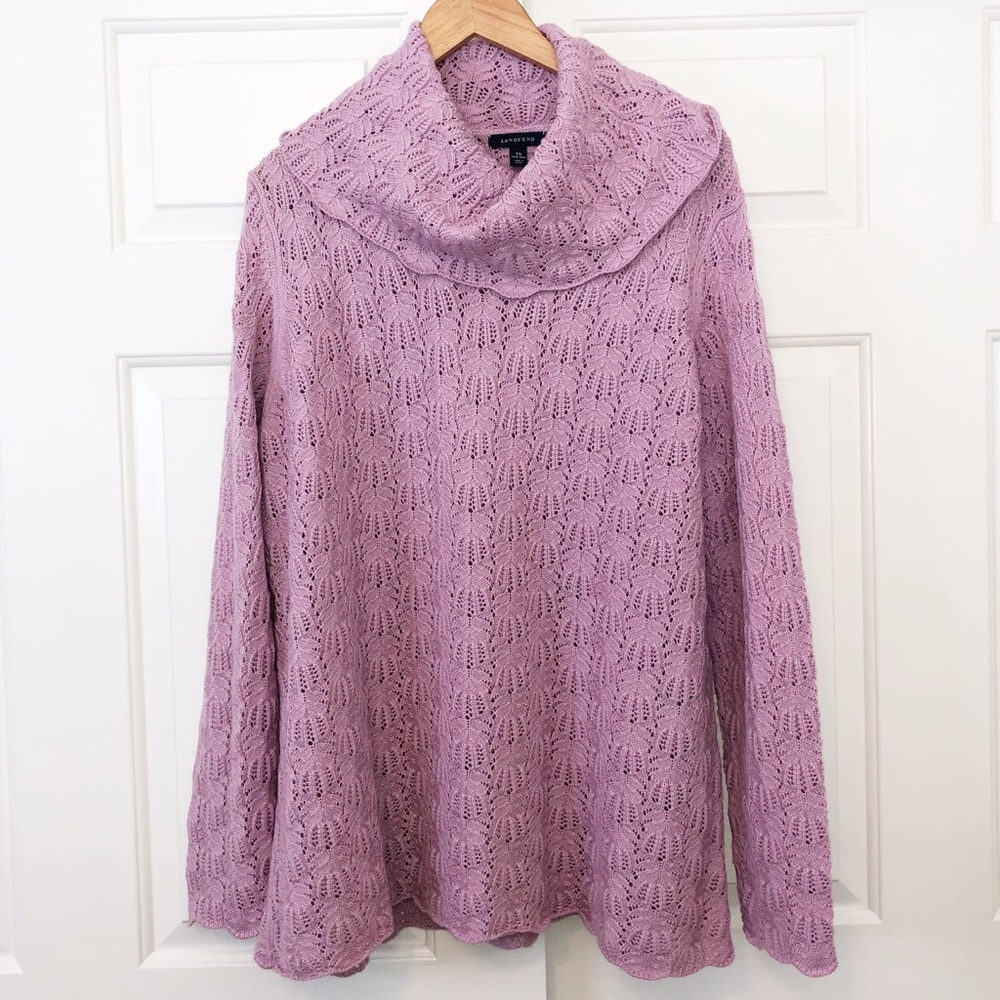 Lands’ End Cowl Neck Knit Sweater